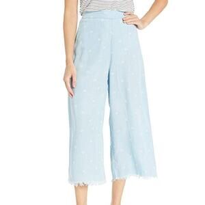 Show Me Your Mumu High Waisted Palm Tree Chambray Culotte Pants Vacation Resort